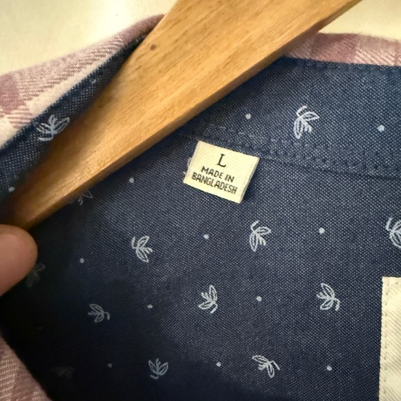 JACHS Girlfriend Plaid Button Down Shirt - Pink and White - Picture 3 of 9